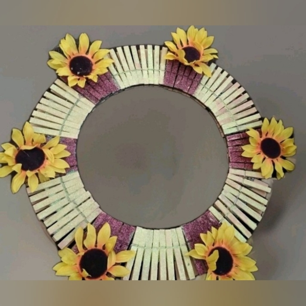 Vibrant Handmade Clothespin Sunflower Wreath